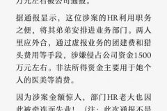 虚报团建费和猎头费贪了一千五百万 哪个大厂